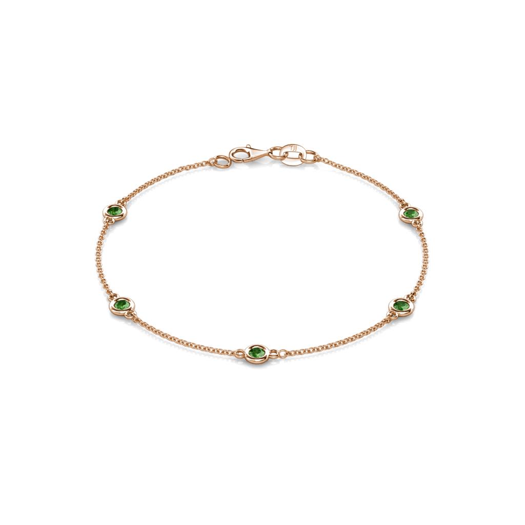 Aizza (5 Stn/3mm) Green Garnet Station Bracelet 