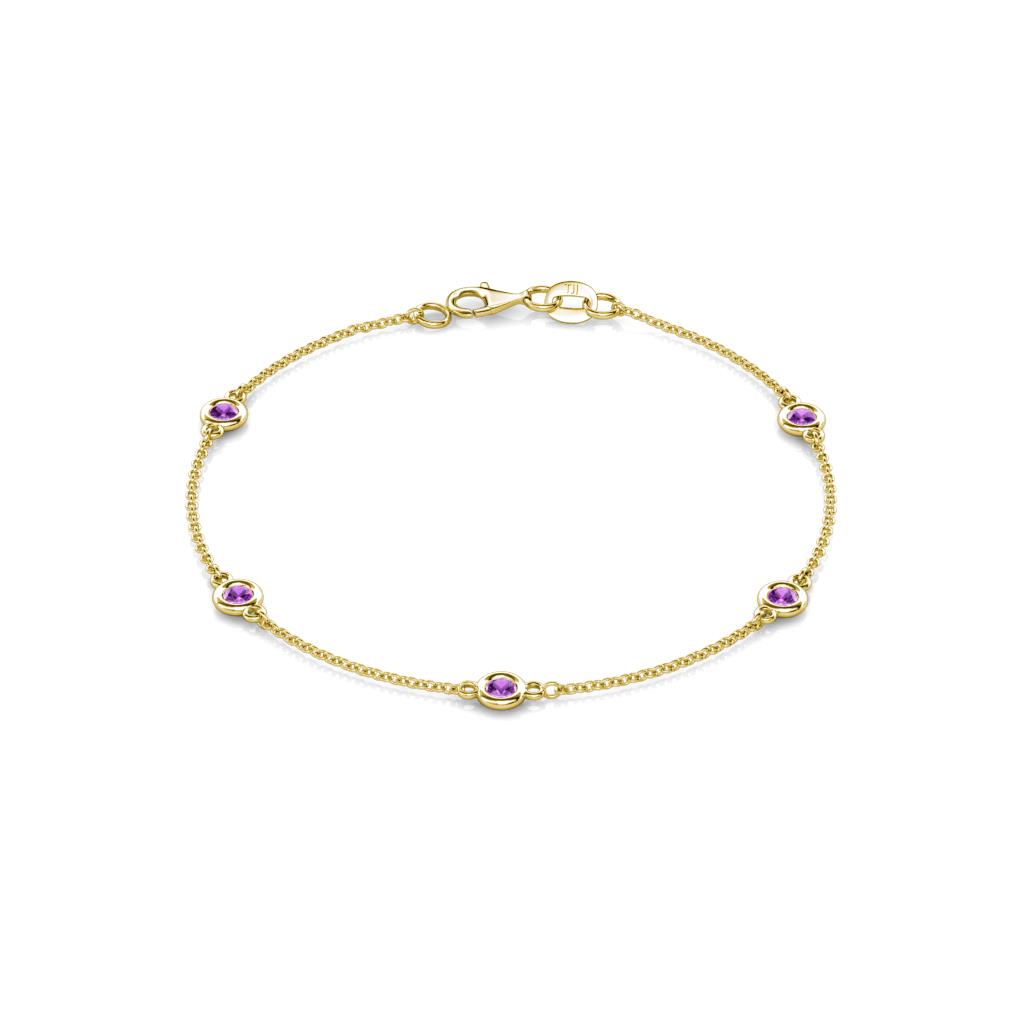 Aizza (5 Stn/3mm) Amethyst Station Bracelet 