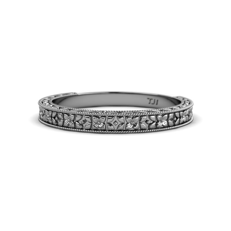 Florian Classic Floral Engraved Wedding Band 