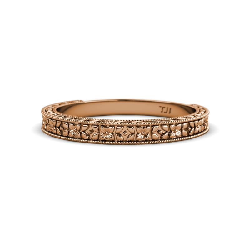 Florian Classic Floral Engraved Wedding Band 