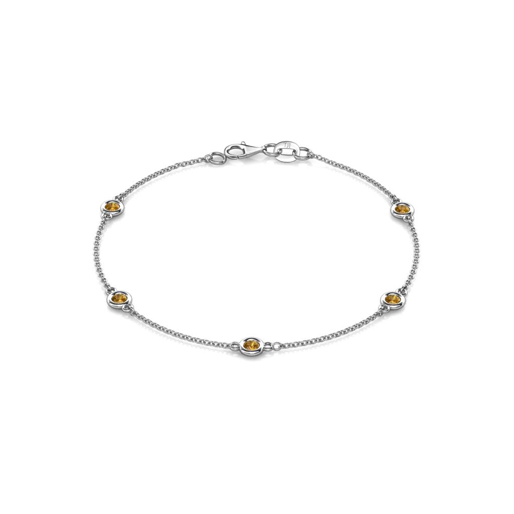 Aizza (5 Stn/3mm) Citrine Station Bracelet 