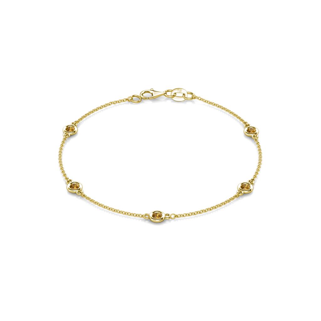 Aizza (5 Stn/3mm) Citrine Station Bracelet 