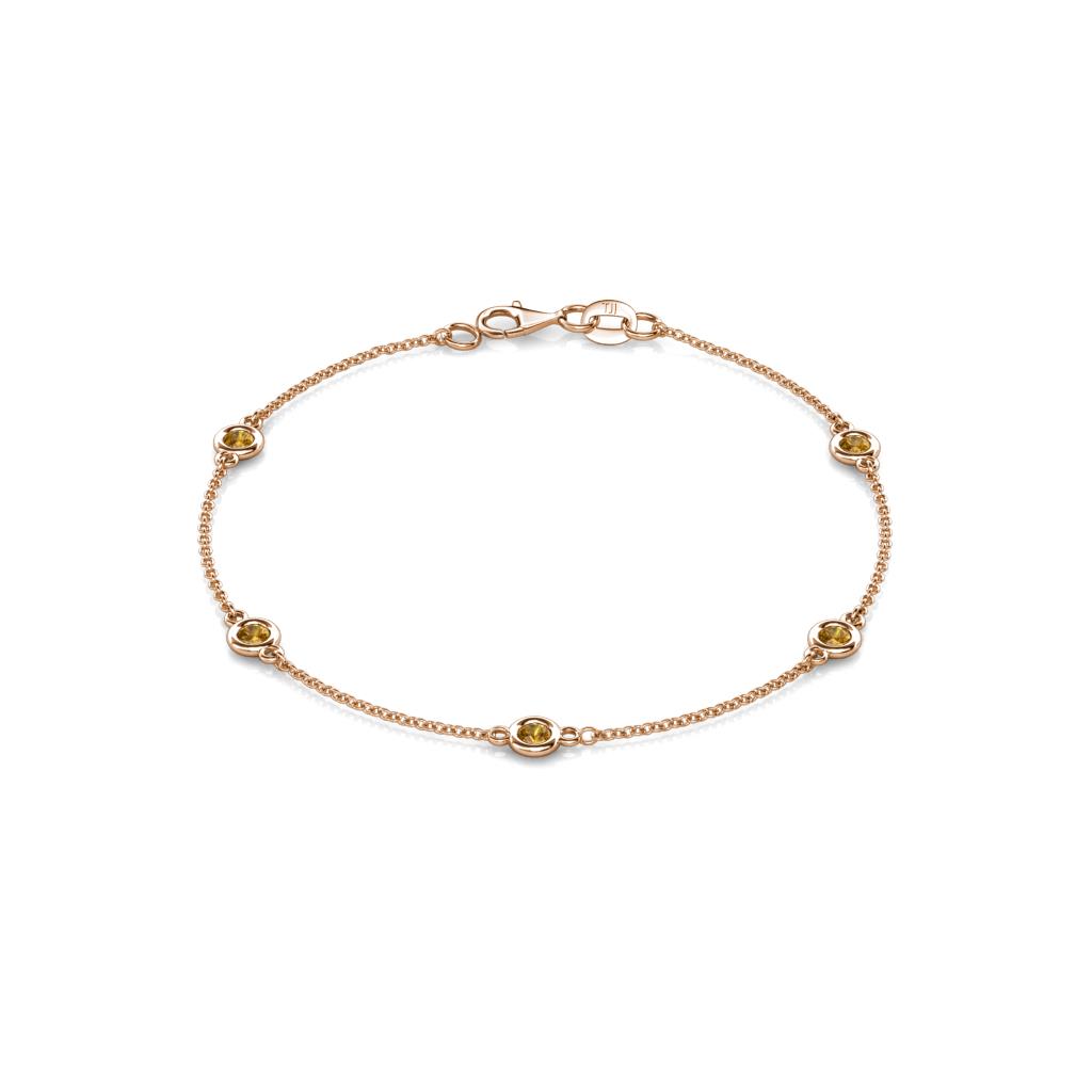 Aizza (5 Stn/3mm) Citrine Station Bracelet 