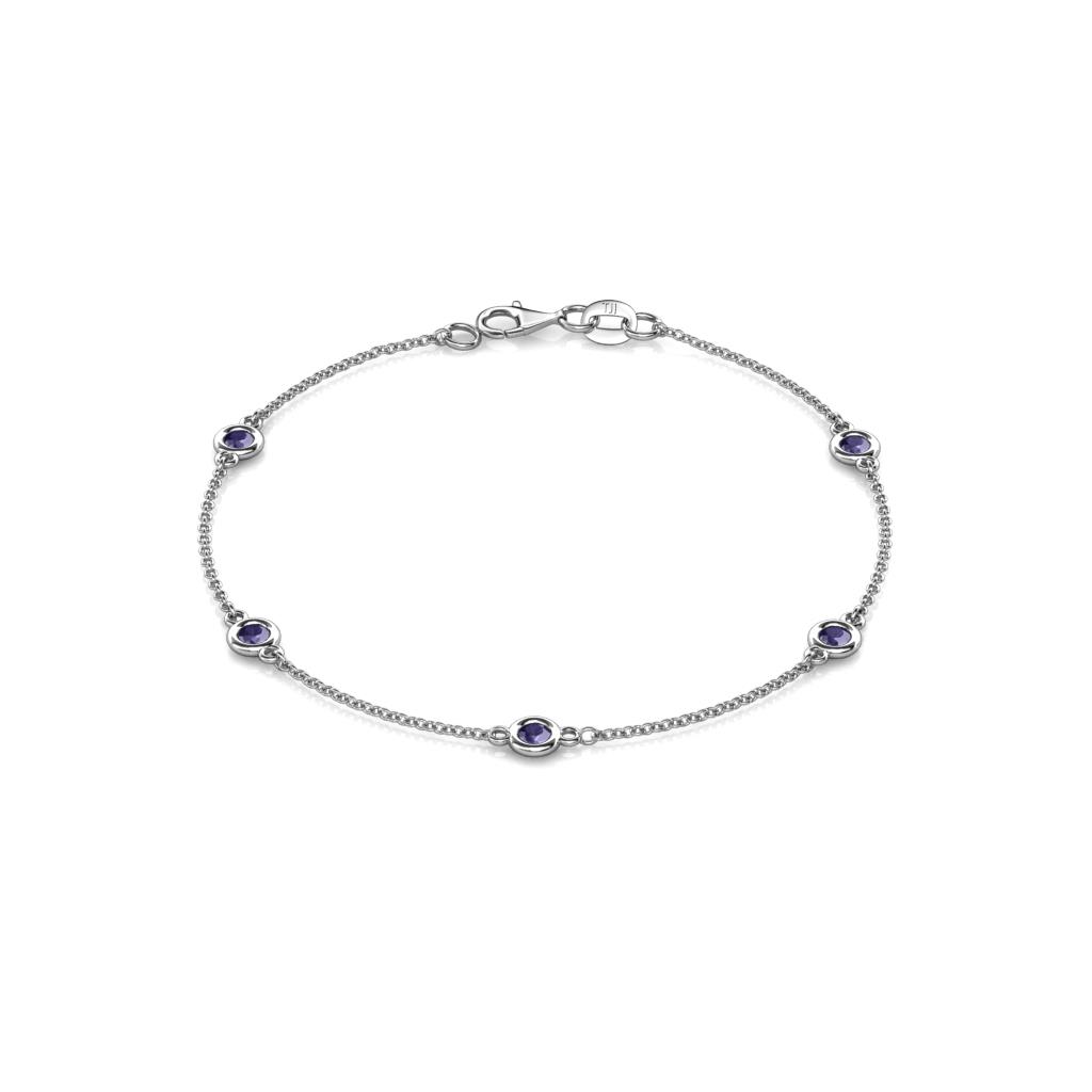 Aizza (5 Stn/3mm) Iolite Station Bracelet 