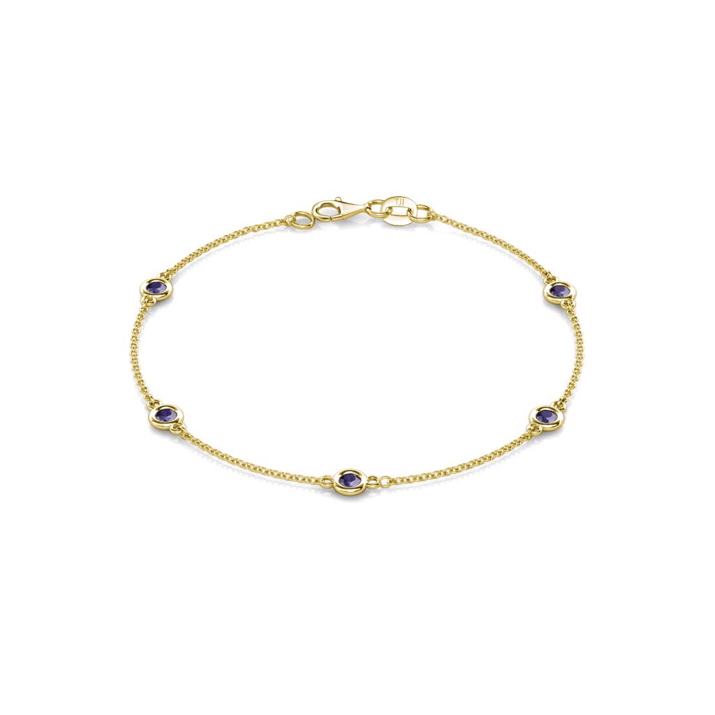 Aizza (5 Stn/3mm) Iolite Station Bracelet 