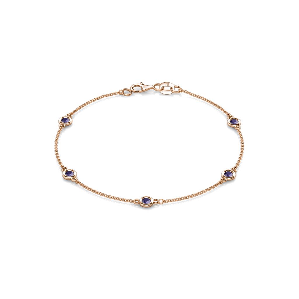 Aizza (5 Stn/3mm) Iolite Station Bracelet 