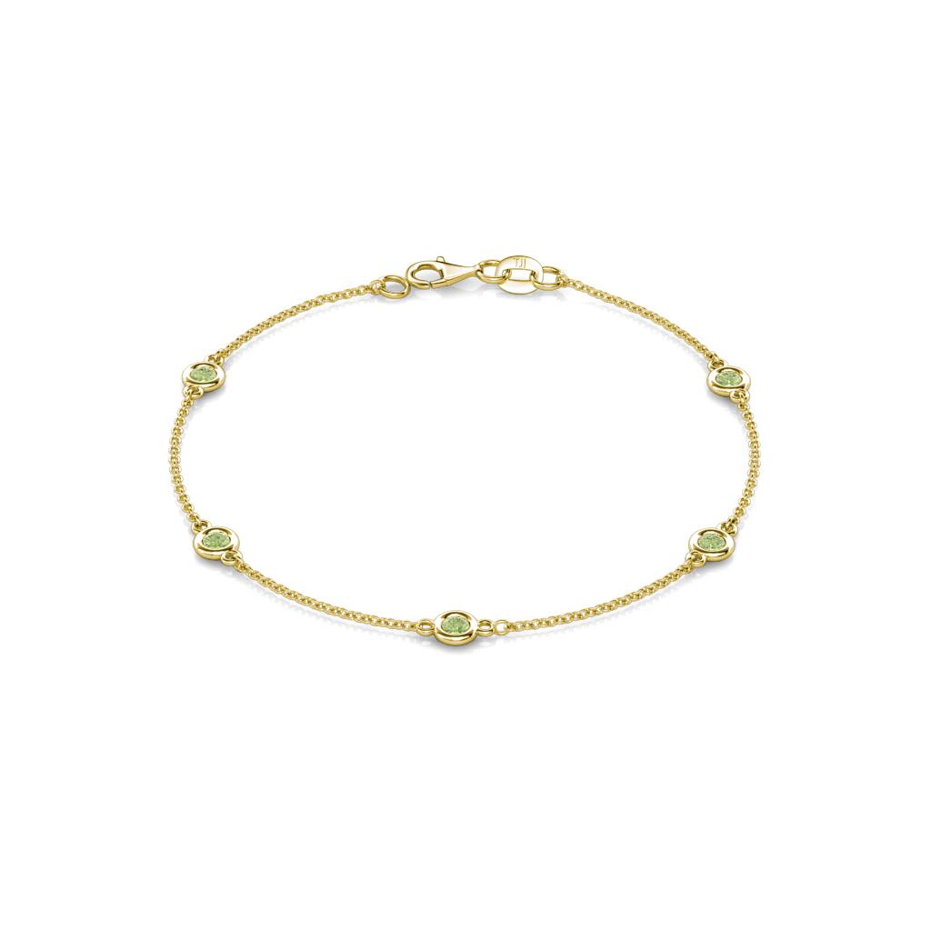 Aizza (5 Stn/3mm) Peridot Station Bracelet 