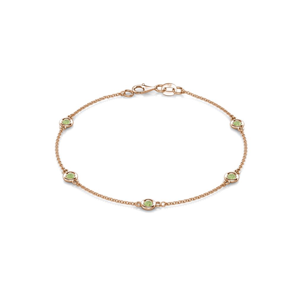 Aizza (5 Stn/3mm) Peridot Station Bracelet 