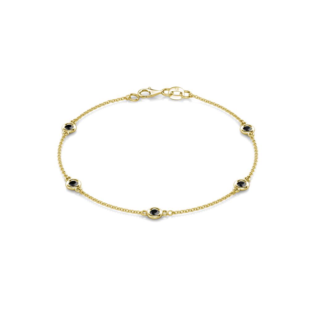 Aizza (5 Stn/3mm) Black Diamond Station Bracelet 