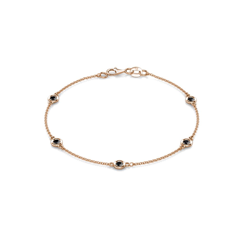 Aizza (5 Stn/3mm) Black Diamond Station Bracelet 
