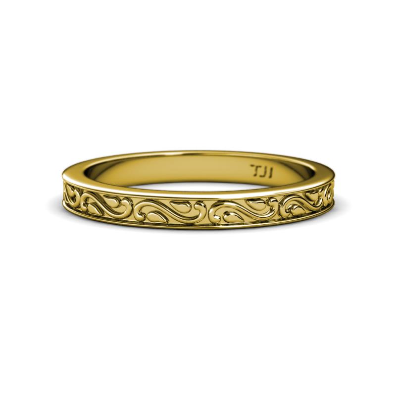 Cael Classic Scroll Wedding Band 