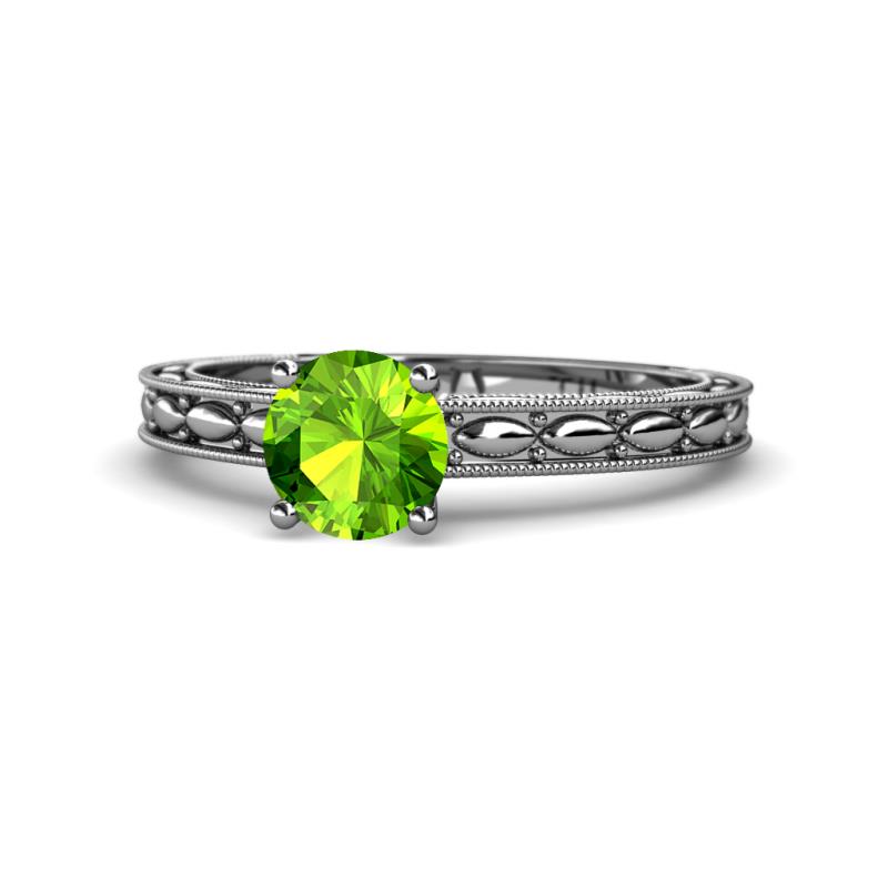 Rachel Classic 6.50 mm Round Peridot Solitaire Engagement Ring 