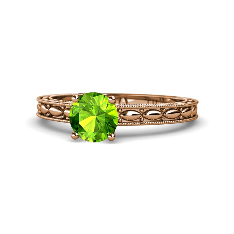 Rachel Classic 6.50 mm Round Peridot Solitaire Engagement Ring 