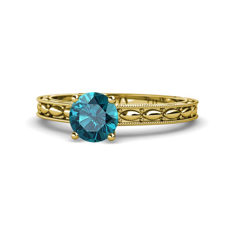 Rachel Classic 6.50 mm Round London Blue Topaz Solitaire Engagement Ring 