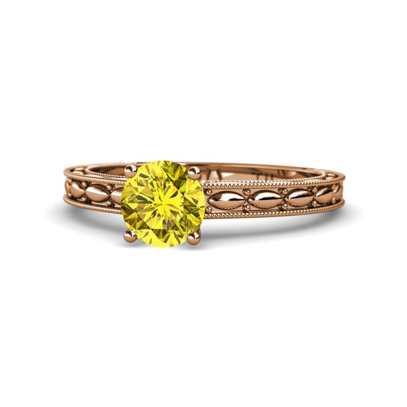 Rachel Classic 6.00 mm Round Yellow Diamond Solitaire Engagement Ring 