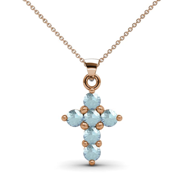 Iva Aquamarine Cross Pendant 