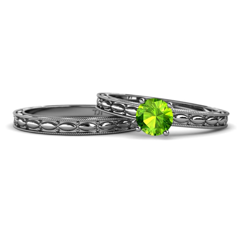 Rachel 1.10 ct Classic Peridot (6.50 mm) Solitaire Bridal Set Ring  