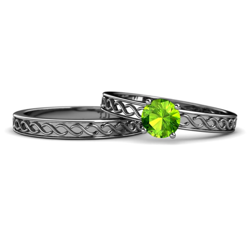 Maren 1.10 ct Classic Peridot Solitaire Bridal Set Ring  