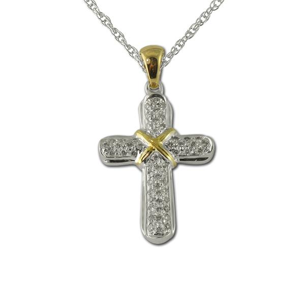 Petite Diamond Cross Pendant Petite Diamond Cross Pendant ct tw in k White Yellow GoldIncluded inches k White Gold Chain