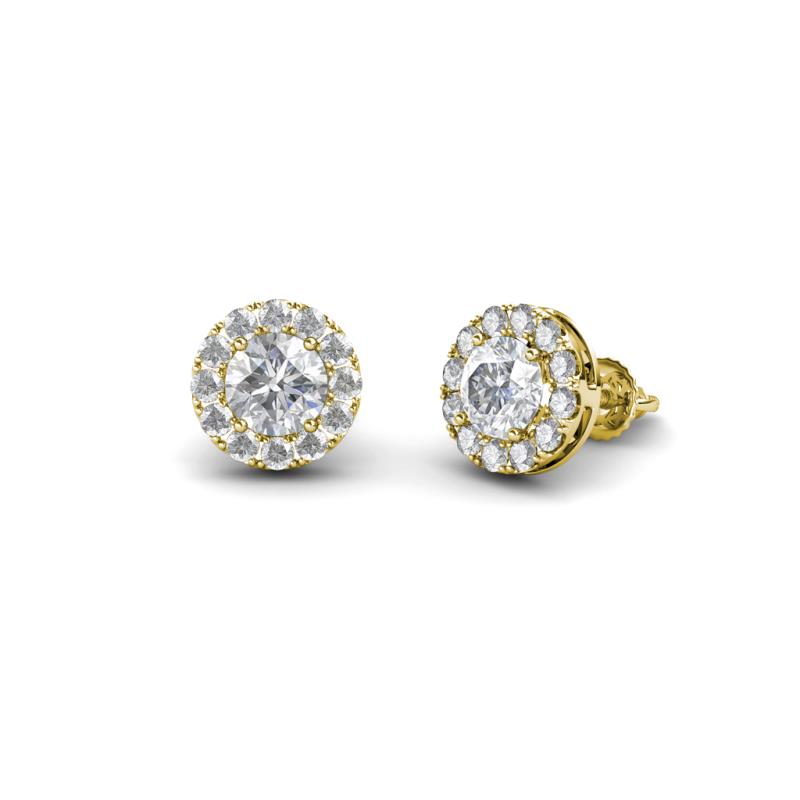 Bernice 0.90 ctw Round White Sapphire Halo Stud Earrings 