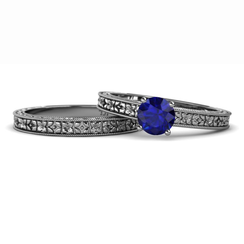 Florian 1.15 ct Classic Blue Sapphire (6.00 mm) Solitaire Bridal Set Ring  