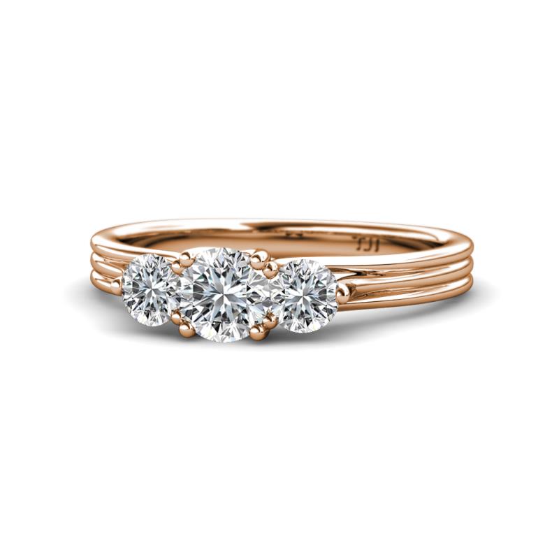 Alyssa 5.50 mm Diamond Thick Shank Three Stone Ring 