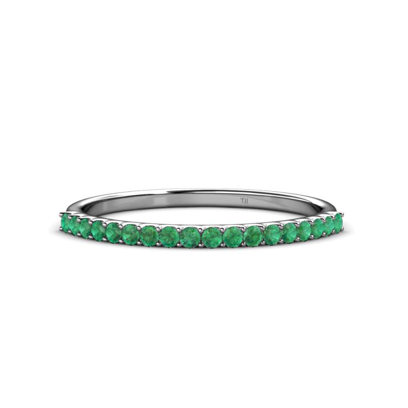 Iskra 0.23 ctw Emerald Round (1.50 mm) 18 Stone Wedding Band 