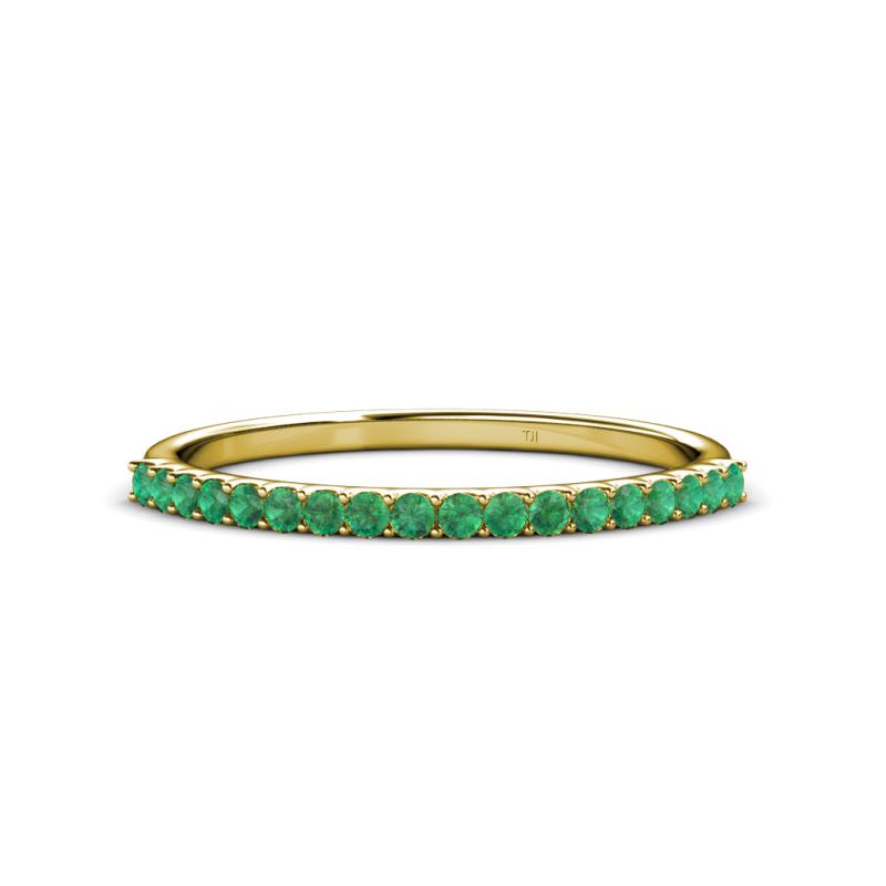 Iskra 0.23 ctw Emerald Round (1.50 mm) 18 Stone Wedding Band 