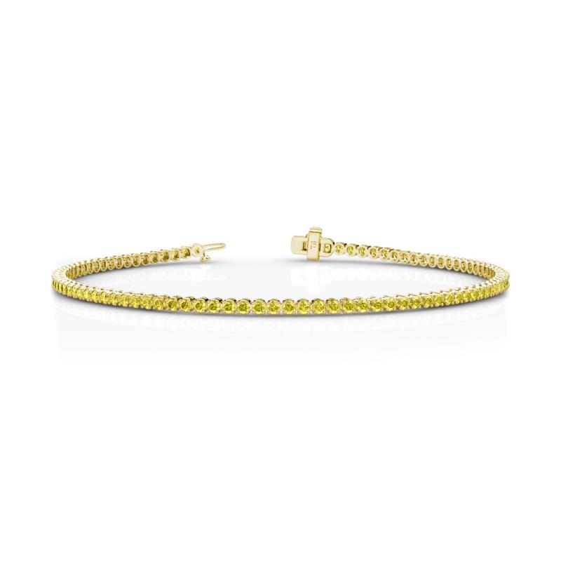 Izarra 1.7 mm Yellow Sapphire Eternity Tennis Bracelet 