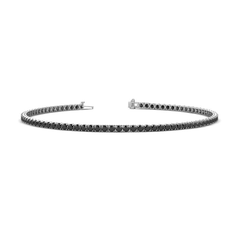 Leslie 2.00 mm Black Diamond Eternity Tennis Bracelet 