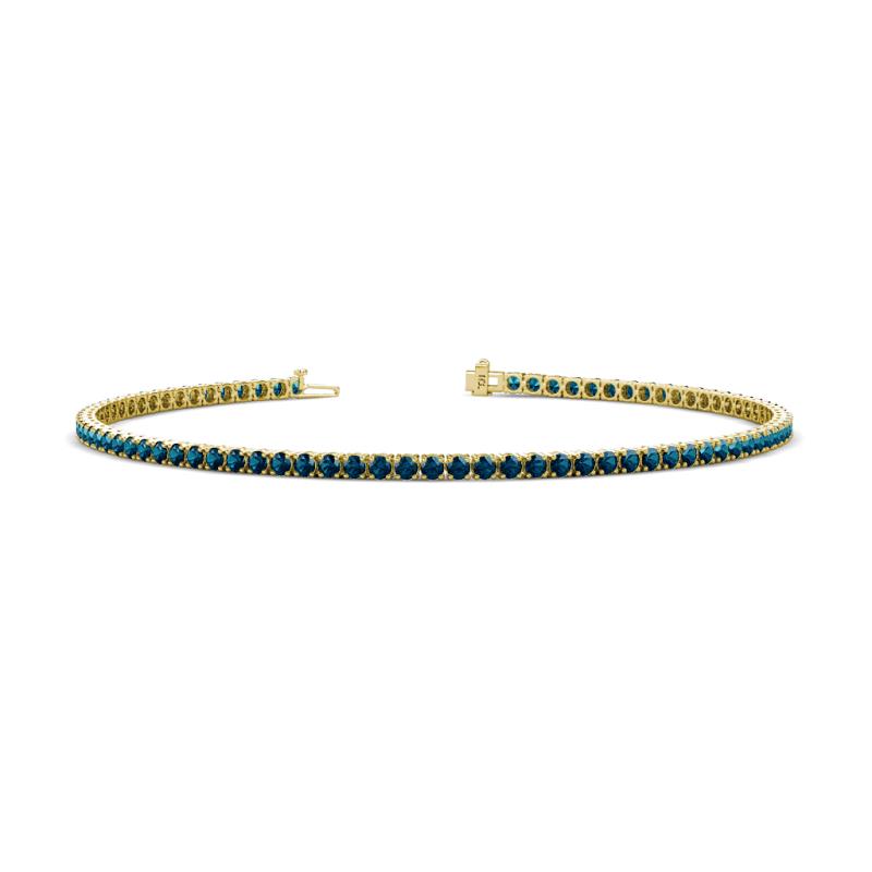 Leslie 2.00 mm Blue Diamond Eternity Tennis Bracelet 