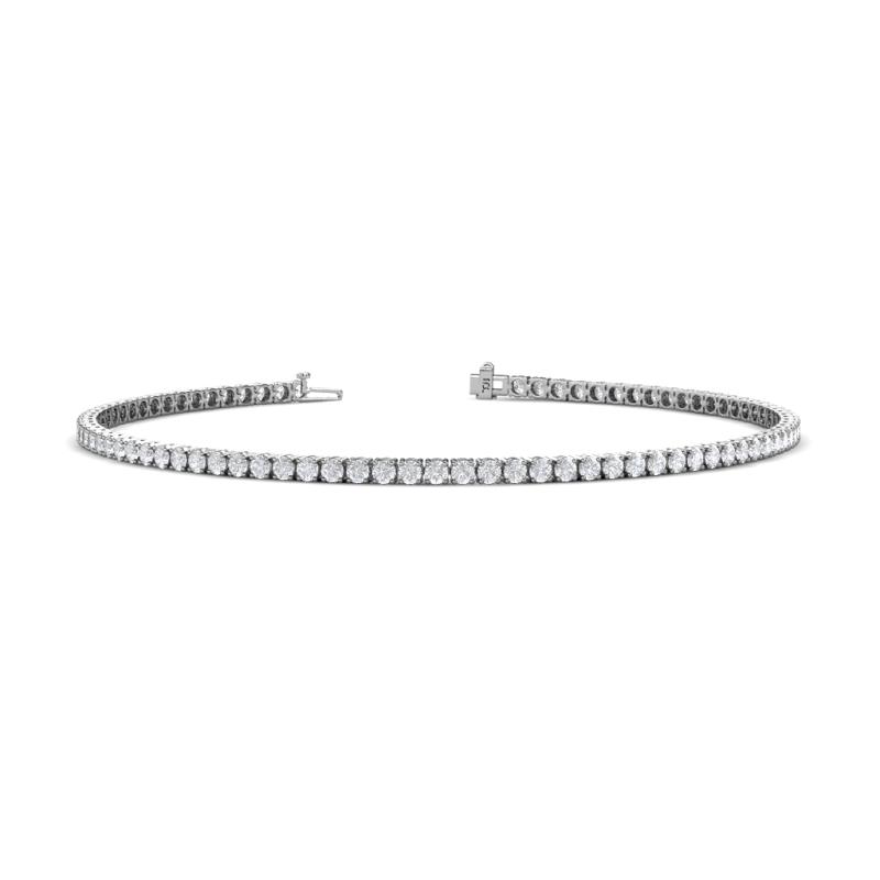 Leslie 2.00 mm White Sapphire Eternity Tennis Bracelet 