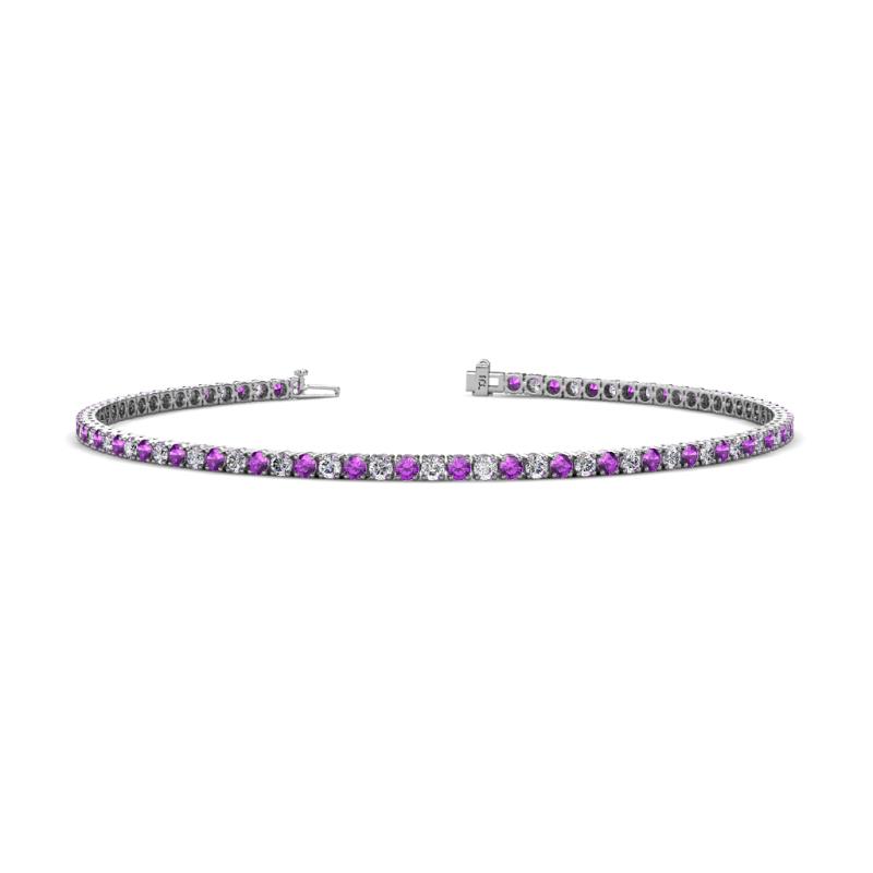 Leslie 2.00 mm Amethyst and Diamond Eternity Tennis Bracelet 