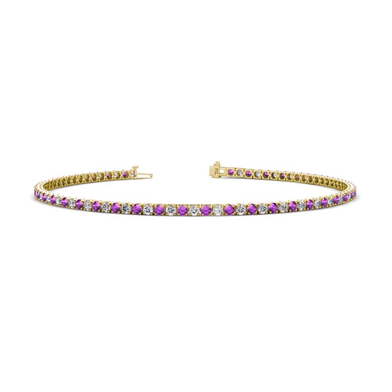 Leslie 2.00 mm Amethyst and Diamond Eternity Tennis Bracelet 