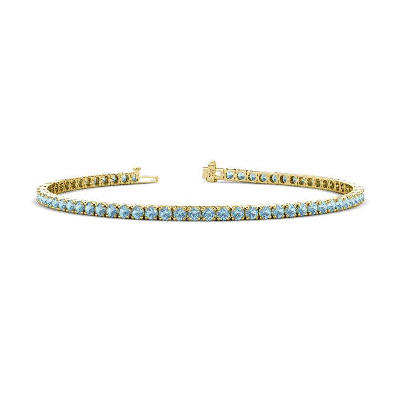 Leslie 2.24 ctw Aquamarine Eternity Tennis Bracelet 