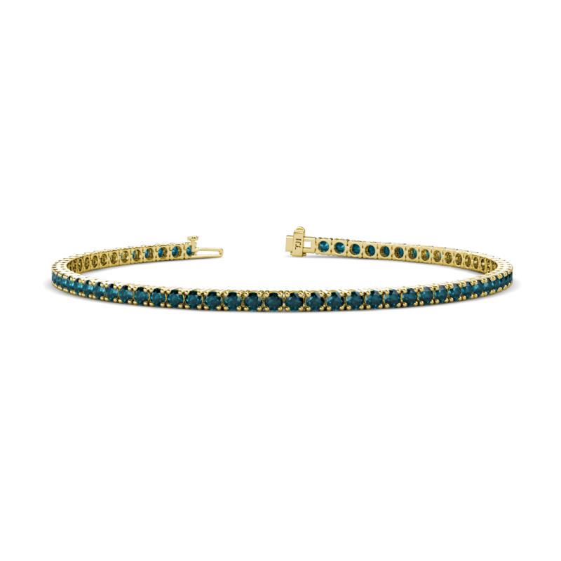 Leslie 2.40 mm London Blue Topaz Eternity Tennis Bracelet 