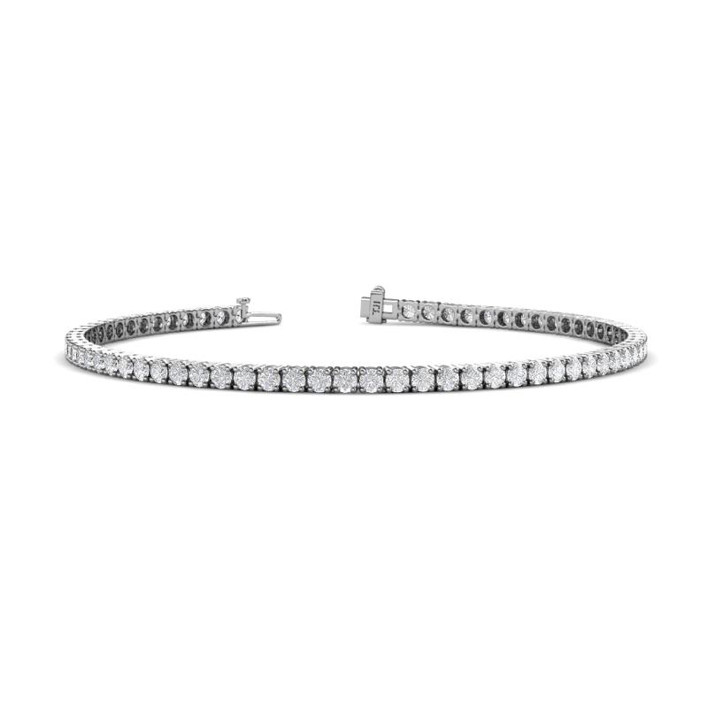 Leslie 2.70 mm White Sapphire Eternity Tennis Bracelet 