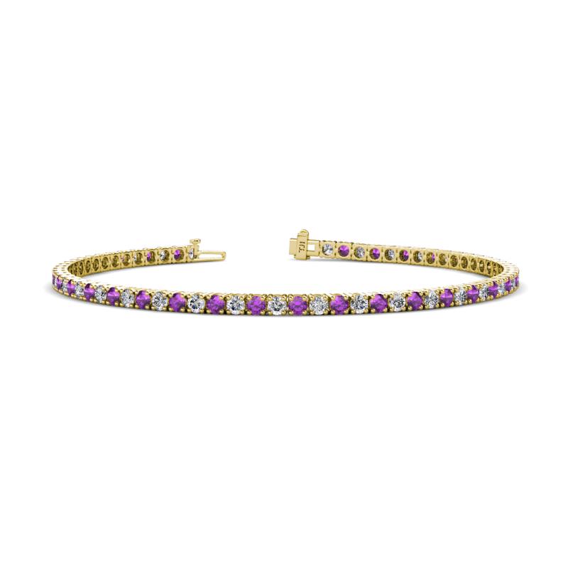 Leslie 2.70 mm Amethyst and Diamond Eternity Tennis Bracelet 