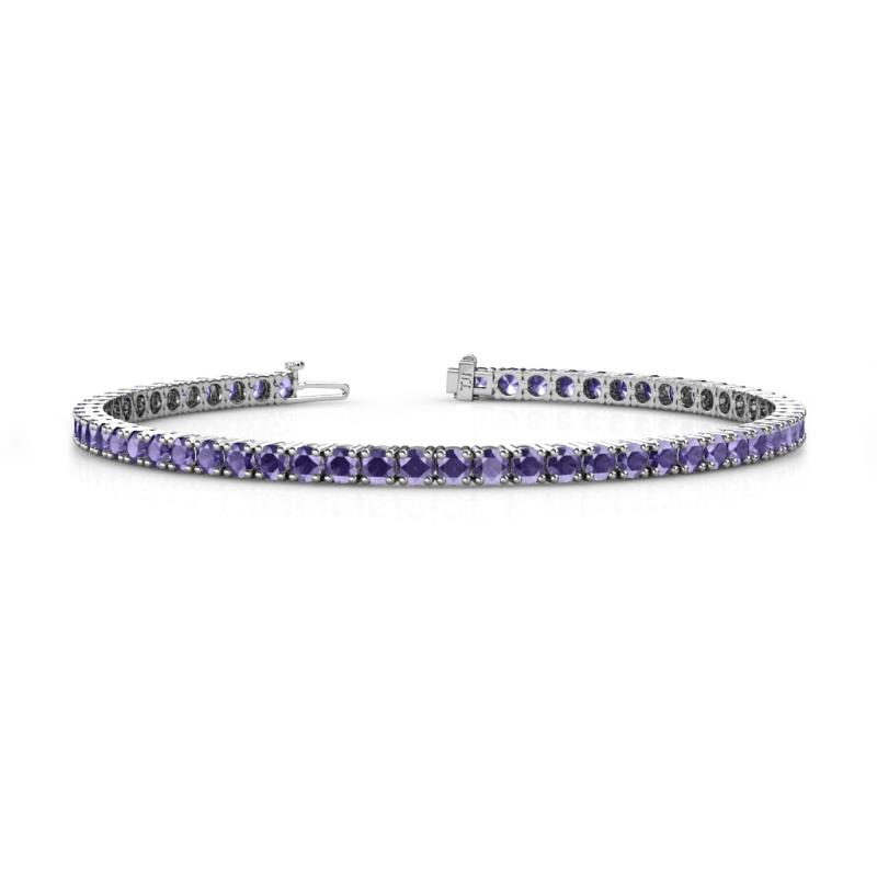 Leslie 2.90 mm Round Iolite Eternity Tennis Bracelet 