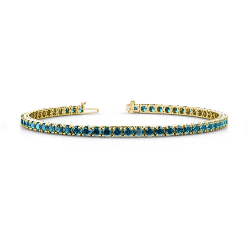Leslie 2.90 mm Round London Blue Topaz Eternity Tennis Bracelet 