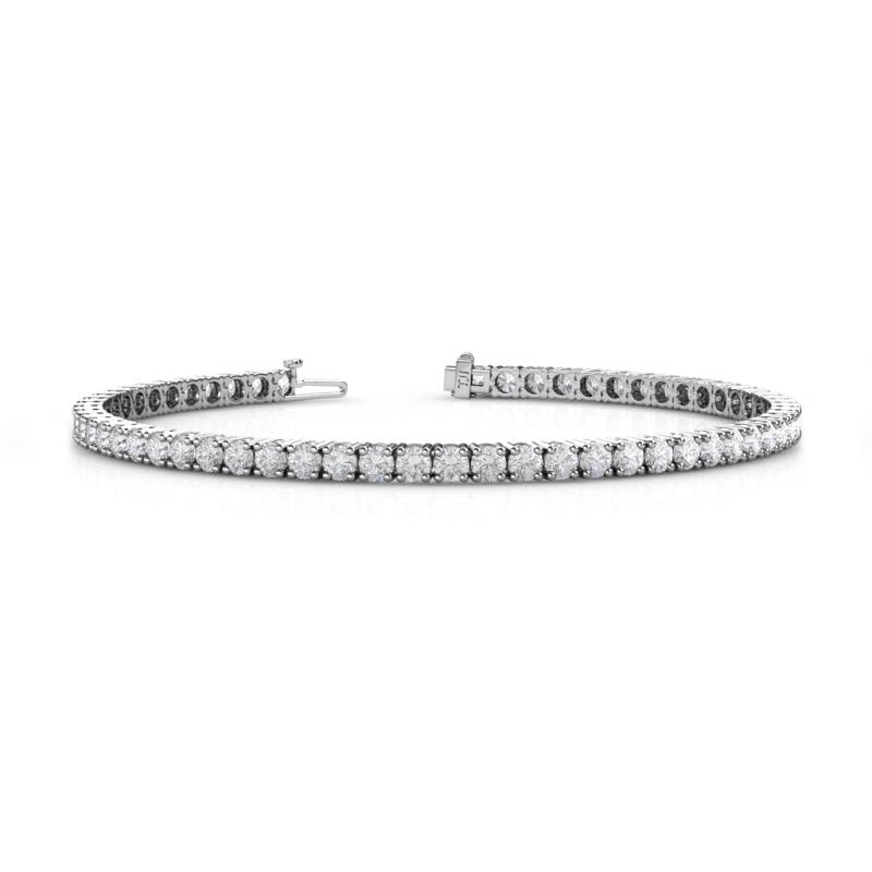 Leslie 2.90 mm Round White Sapphire Eternity Tennis Bracelet 