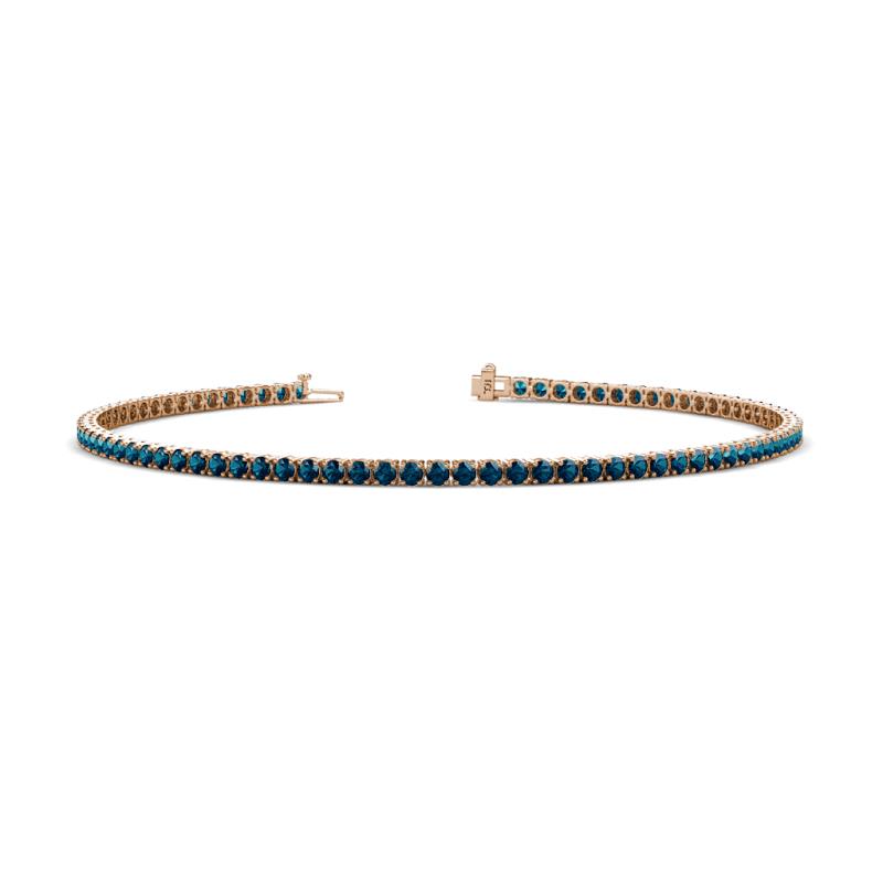 Leslie 2.00 mm Blue Diamond Eternity Tennis Bracelet 