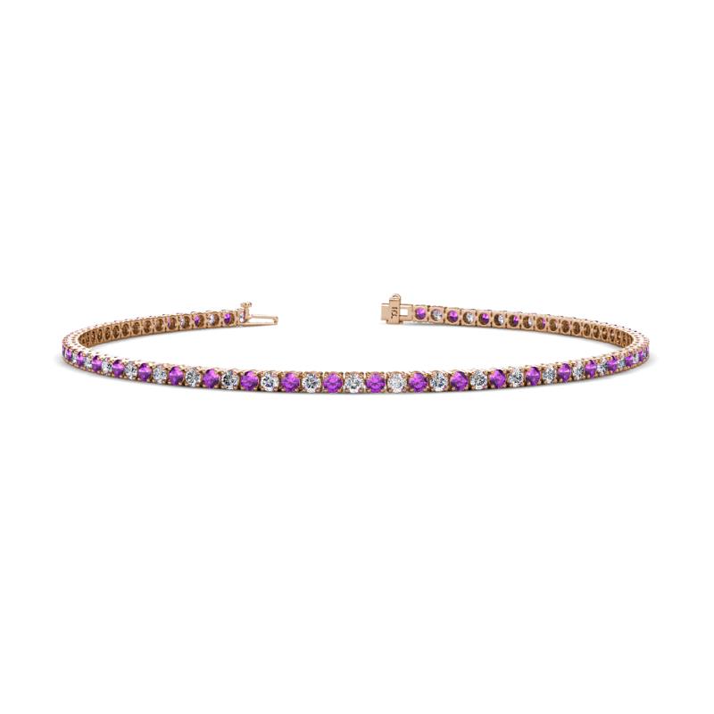 Leslie 2.00 mm Amethyst and Diamond Eternity Tennis Bracelet 
