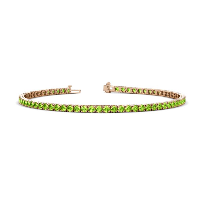Leslie 2.40 mm Peridot Eternity Tennis Bracelet 