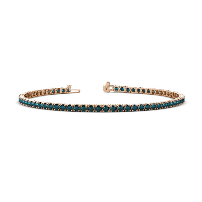 Leslie 2.40 mm London Blue Topaz Eternity Tennis Bracelet 
