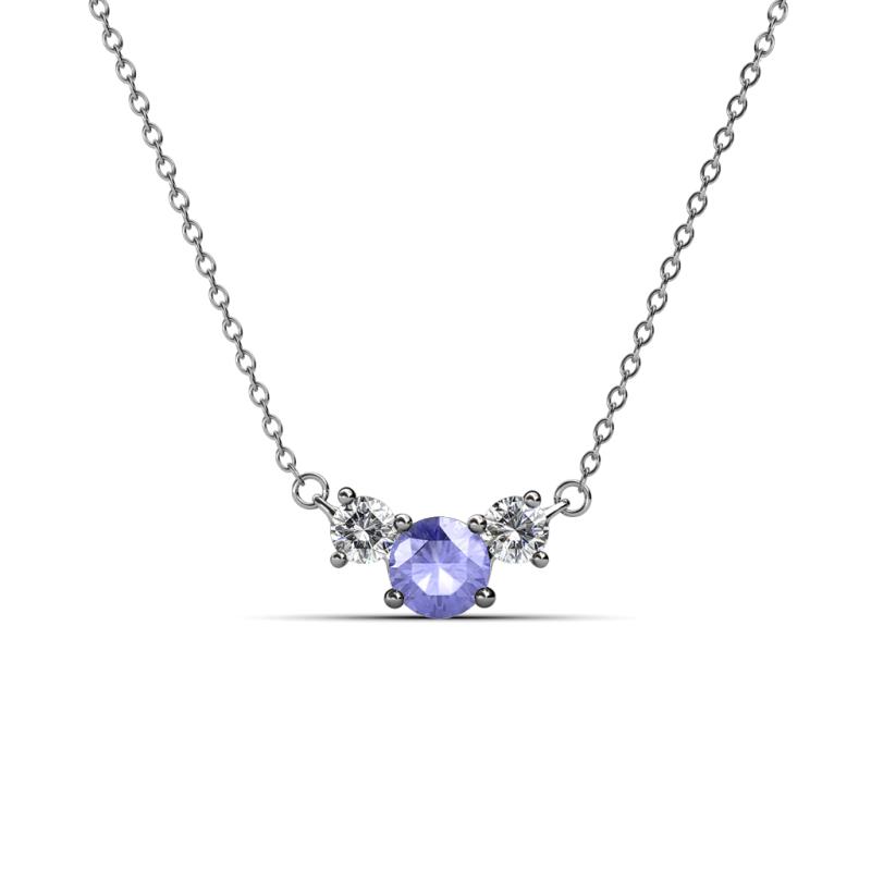 Raia Tanzanite and Diamond Three Stone Pendant 