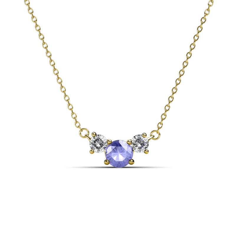Raia Tanzanite and Diamond Three Stone Pendant 