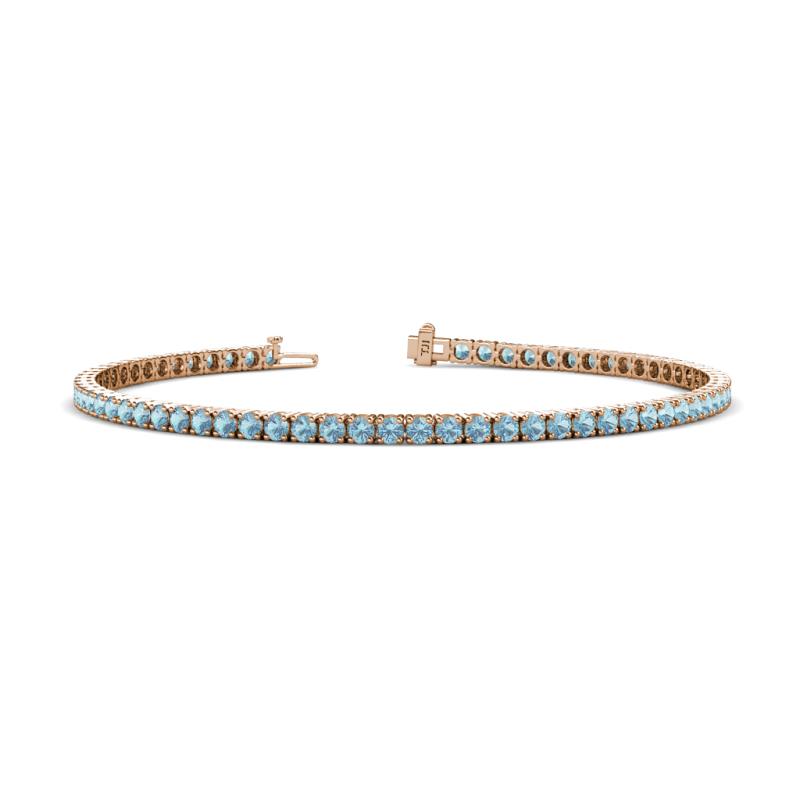 Leslie 2.70 mm Aquamarine Eternity Tennis Bracelet 