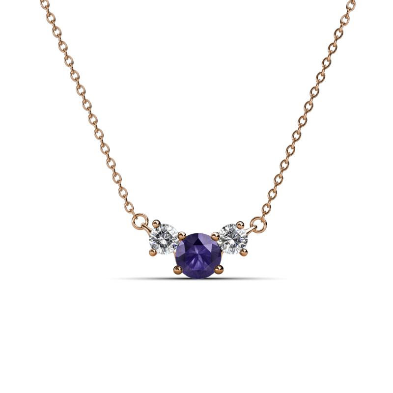 Raia Iolite and Diamond Three Stone Pendant 