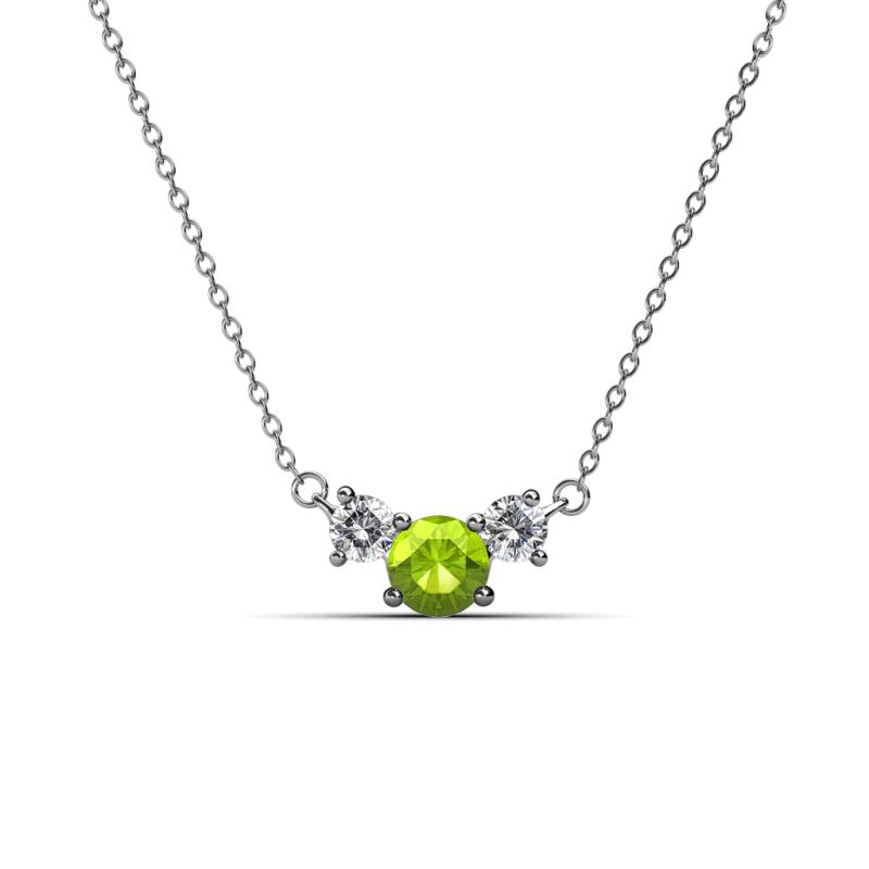 Raia Peridot and Diamond Three Stone Pendant 